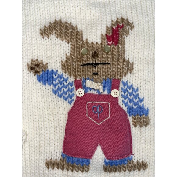 Vintage Ocean Pacific Kids Unisex Size 4 Knit Sweater Bunny Rabbit Easter - Picture 4 of 8